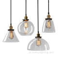 Retro Industrial Clear Glass Lampa Dekoracyjna wisiorek